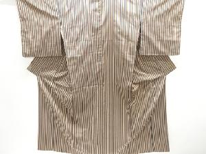 縞織り出し米沢紬着物